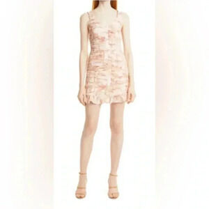 NEW $295 TED BAKER Pink Rrosiee Sleeveless Ruched Front Mini Dress Sz 2 US 4/6